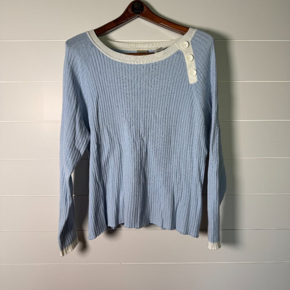 Emma James a Liz Claiborne Company Sweater, Sz. XL, Baby Blue